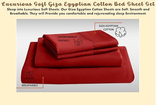 Femini Fashion My Egyptian Giza Cotton Sheets Full Size, 16 Inches