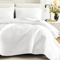 Comfort Spaces Kienna King Quilt Bedding Set 3 Piece, 104"x90" White