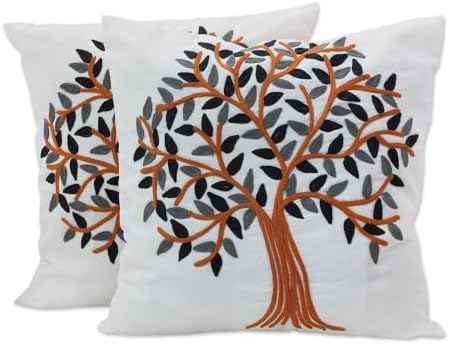 NOVICA Cotton Cushion Covers, Pair, 16in x 16in