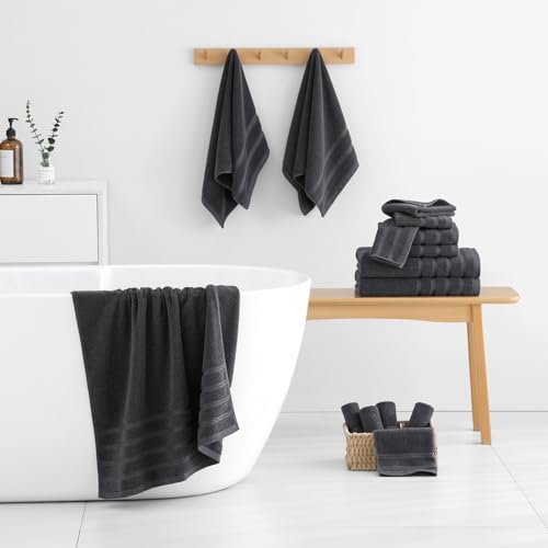 16-Piece Bath Towels Set, 100% Cotton Thick Soft Highly Absorbent