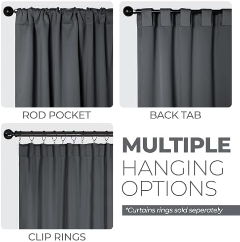 BLUENILEMILLS Room Darkening Blackout Curtain Panels with Rod