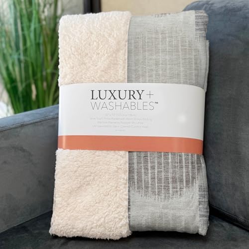 Addison Rugs ASB900 Ivory 50" x 70" Oversized Sherpa Throw Blanket