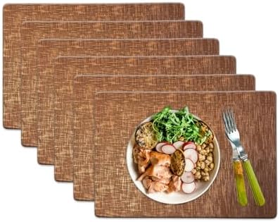 Faux Leather Placemats, Dual‐Sided Non‐Slip Vinyl Placemats, Washable