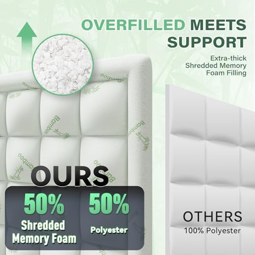 Anluoer Queen Mattress Topper Memory Foam Pillow Top Mattress Pad