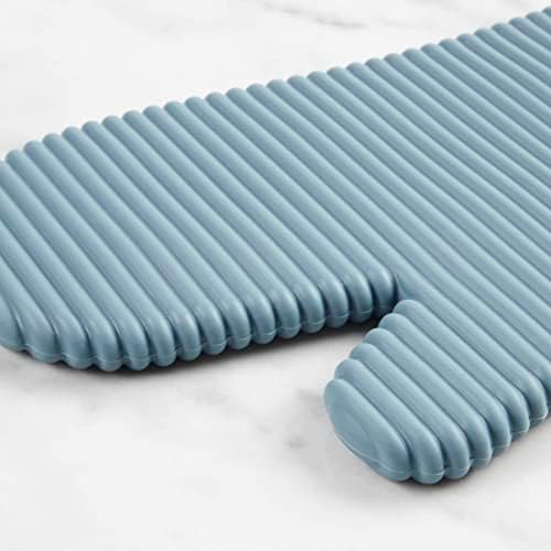 KITCHENAID Ribbed Soft Silicone Oven Mitt 2-Pack Set, 7.5"x13", Fog