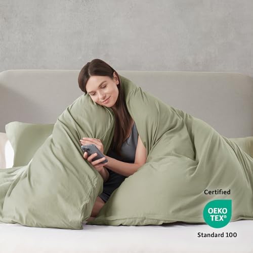 Nestl Light Sage Duvet Cover King Size - Soft Double Brushed King