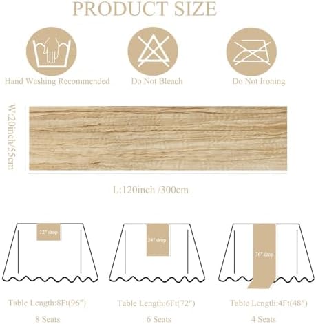 6Pack Beige Cheesecloth Table Runner 20 x 120 inch Gauze Table Runner
