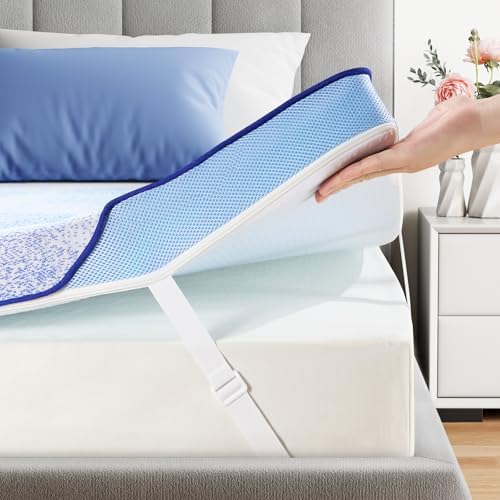 PERLECARE 3-Inch Queen Memory Foam Mattress Topper, Medium-Firm Bed