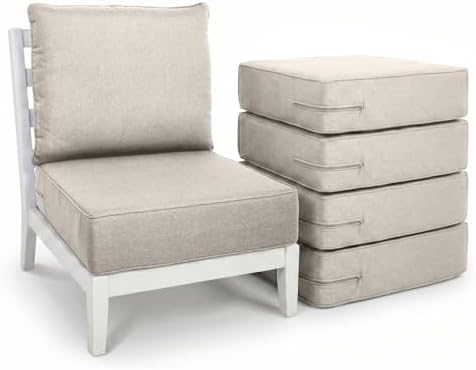 Luxury 6" Thick Outdoor Cushion Set 5 - 22x24 Patio Furniture Cushions