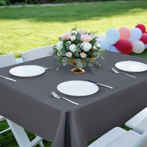 NEWISHER Grey Square Tablecloth 70 x 70 inch, Polyester Table Cloth