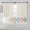 Linen Blended Sheer Curtains Tab Top Light Filtering Elegant Curtains