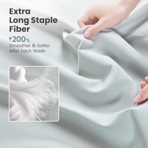 Sophia & William 100% Cotton Sateen Sheet Set 1000 TC, King, Smoky