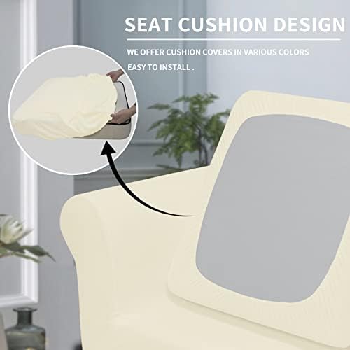 Easy-Going 4 Pieces Stretch Sofa Cover for 3 Cushion Couch Washable