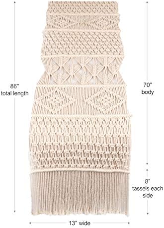 Macrame Table Runner, Boho Table Runner 86 x 13 inches, Perfect for