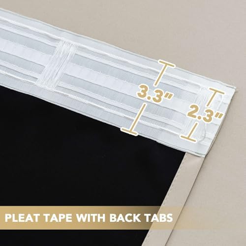 H.VERSAILTEX Oatmeal Blackout Curtains 96 Inch Long 2 Panels, Pumice