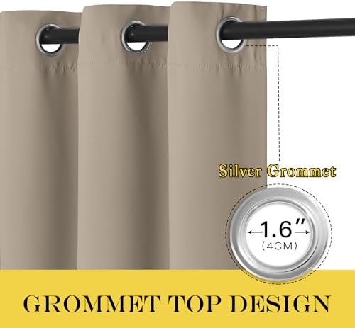 NICETOWN Blackout 84 inch Curtains for Sliding Glass Door, Grommet