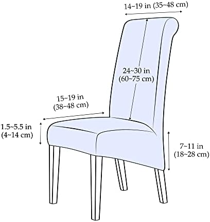 Stretch XL/Oversized Extra Large Velvet Dining Room Chair Covers for