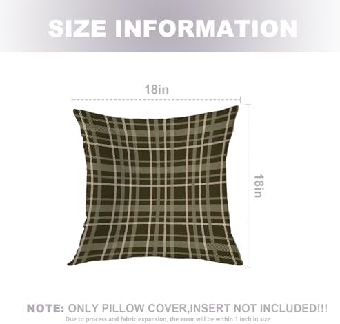 Gray Green Brown Cream Throw Pillow Covers, Trendy Modern Scottish