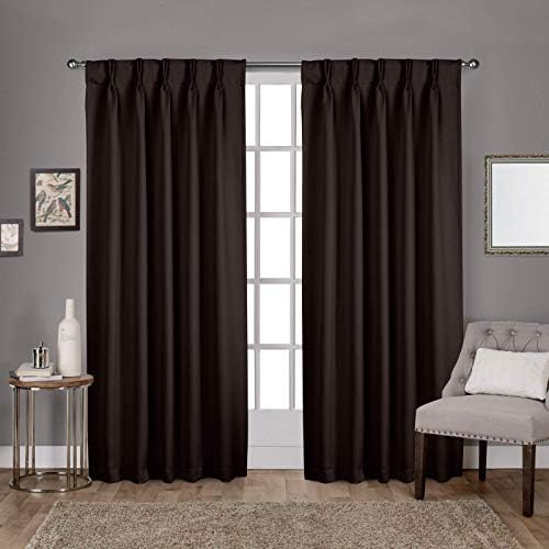 Double Pinch Pleated Drapes 84 Inch Length 2 Panels Set Room Darkening