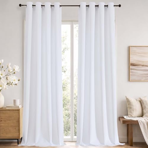 Simplebrand Grommet Room Darkening 108 Inch Long Curtains 2 Panel for