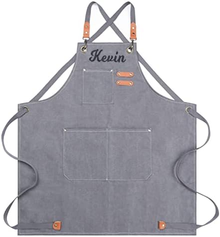 MT WORLD Apron For Men Woodworking Cooking Canvas Chef Apron With