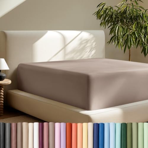 Bare Home Deep Pocket Fitted Sheet (King - 22" Pocket, Taupe)
