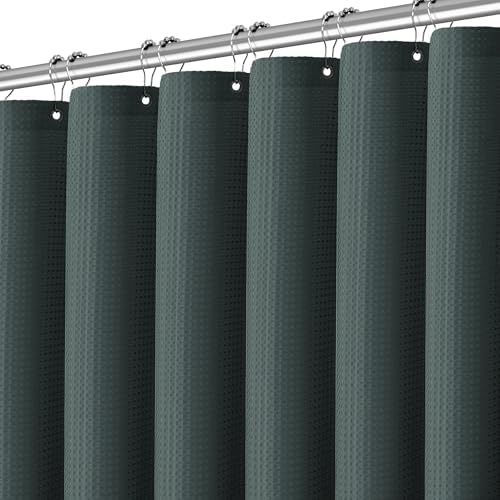 Extra Long Shower Curtain, 96 Inch Long Waffle Weave Heavy Duty Thick