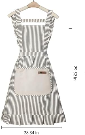 1 Pack Kitchen Cooking Aprons Cotton Vest Soft Long Ties Adjustable