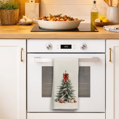 OHSUL Neutral Christmas Tree Kitchen Dish Towels Dishcloth 16x24 Inch