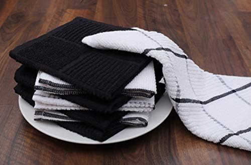 AMOUR INFINI Cotton Kitchen Dish Cloths Set of 8, 100% Terry Cotton