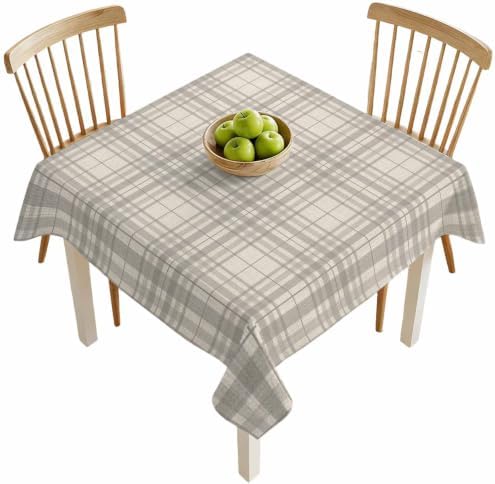 YOUNGKIDS Tablecloth Industrial Checked Waterproof Square Table Cover