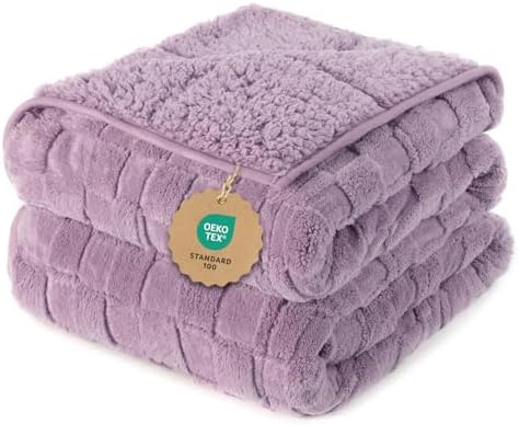 Kivik 20lbs Weighted Blanket for Adults, Checkered Fleece & Sherpa