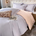 Gualiy Duvet Cover 4 Piece Set, Cotton Solid Color Double-Sided Super