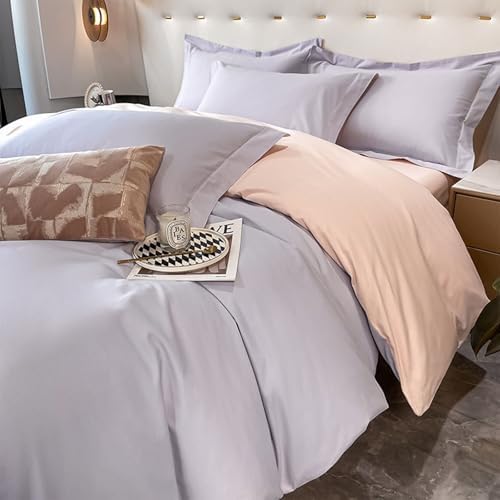 Gualiy Duvet Cover 4 Piece Set, Cotton Solid Color Double-Sided Super