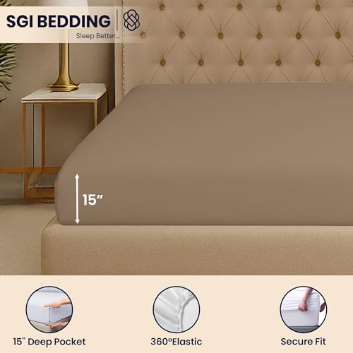 SGI Bedding 144′′W × 84′′L 1Pc Family XL Fitted Sheet Only 100%