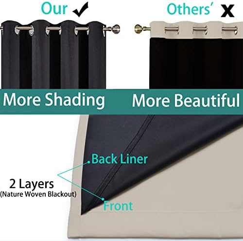 Yakamok Natural Blackout Curtains 96 Inches Long for Bedroom 62" Wide