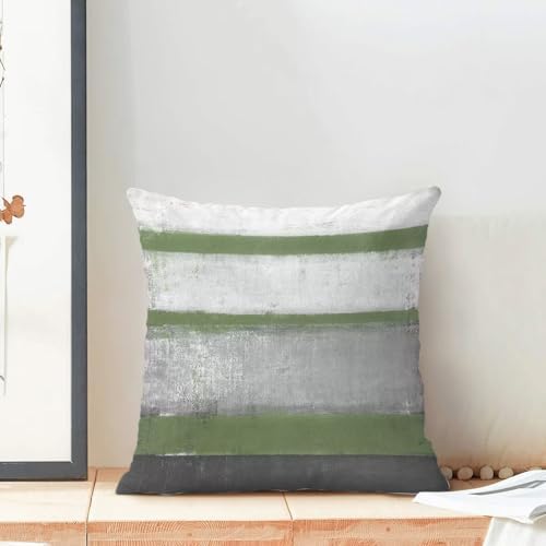 AEIOAE Sage Green Grey Pillow Covers 18x18 Set of 2 Beige Abstract Art