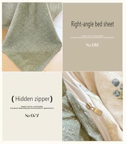 100% Washed Cotton Duvet Cover Set, Super Soft and Comforter Floral
