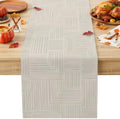 Geometric Striped Table Runner 72 Inch Long Dresser Scarves Linen