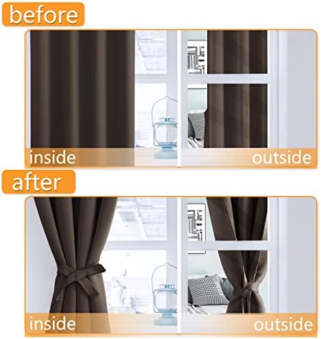 Hiasan Blackout Curtains for Bedroom and Living Room, Brown