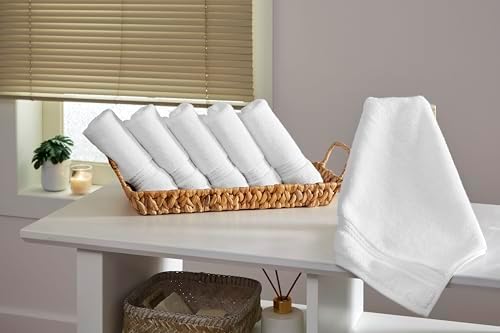 Ozdilek 6-Piece Washcloth Set 13x13 100% Turkish Cotton, 600 GSM