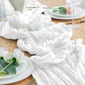 Ivory White Cheesecloth Table Runner 120inches for Party Home Decor