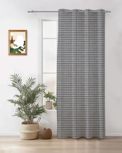 Woven Texture Curtains 63 inches Long for Living Room Bedroom Slate
