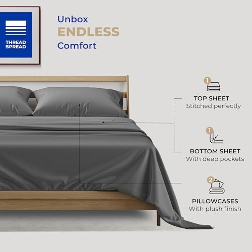 THREAD SPREAD Egyptian Cotton Sheets King Size - Luxury King Size