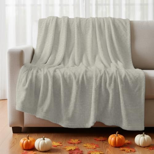 Light Gray Throw Blanket for Couch, Modern Minimalist Solid Color