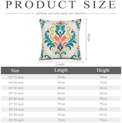Teal Coral Floral Pillow Covers 18x18 Inch Set of 2 Linen for Boho