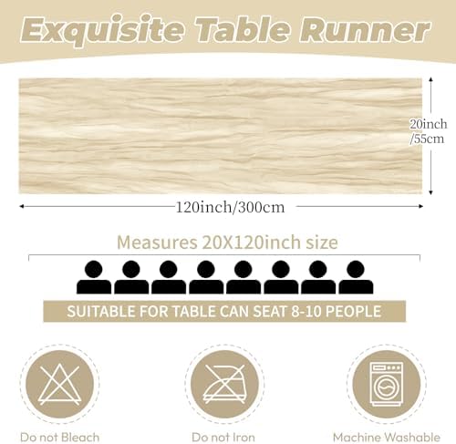 6 Pack Ivory Cheesecloth Table Runner 20 x 120 Inch Gauze Table Runner