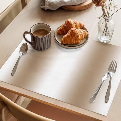 Placemats Set of 8, Khaki White Ombre Cotton Linen Place Mats, Modern
