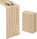 10 Pack Beige Cheesecloth Table Runner 17x108 Inch Boho Gauze Cheese