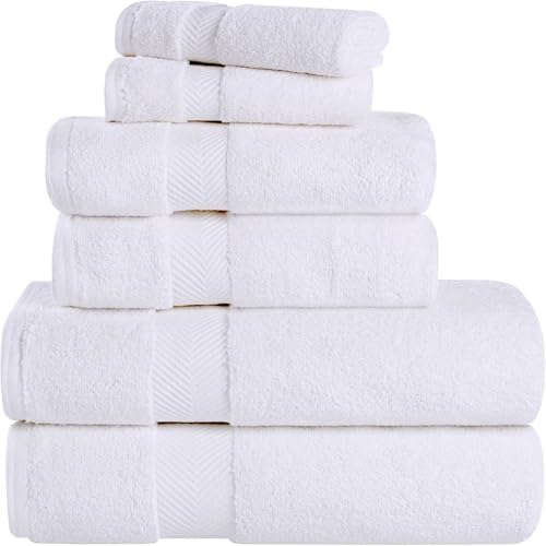 SUPERIOR Zero Twist 100% Cotton Bathroom Towels, Super Soft, Fluffy